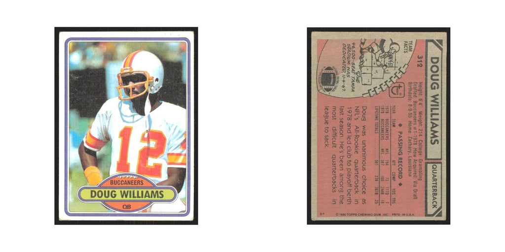 Doug Williams 1980 Topps #312 Football Cards Football Card EX