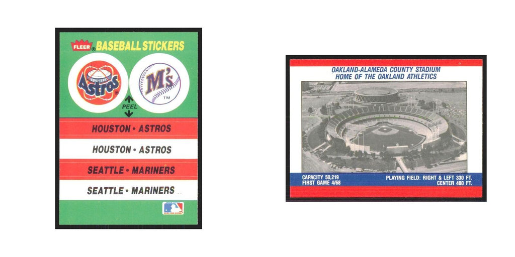 Oakland Athletics Houston Astros 1988 Fleer Baseball MVP's #nan NM