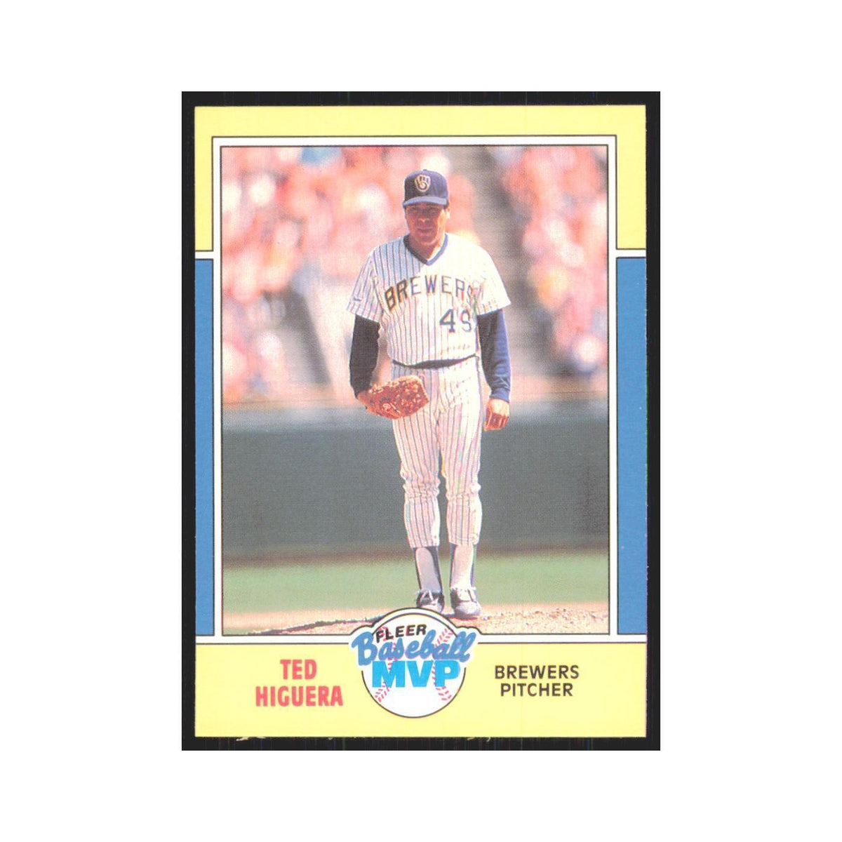 Teddy Higuera 1988 Fleer Baseball MVP's #18.0 Milwaukee Brewers Baseball Card NM