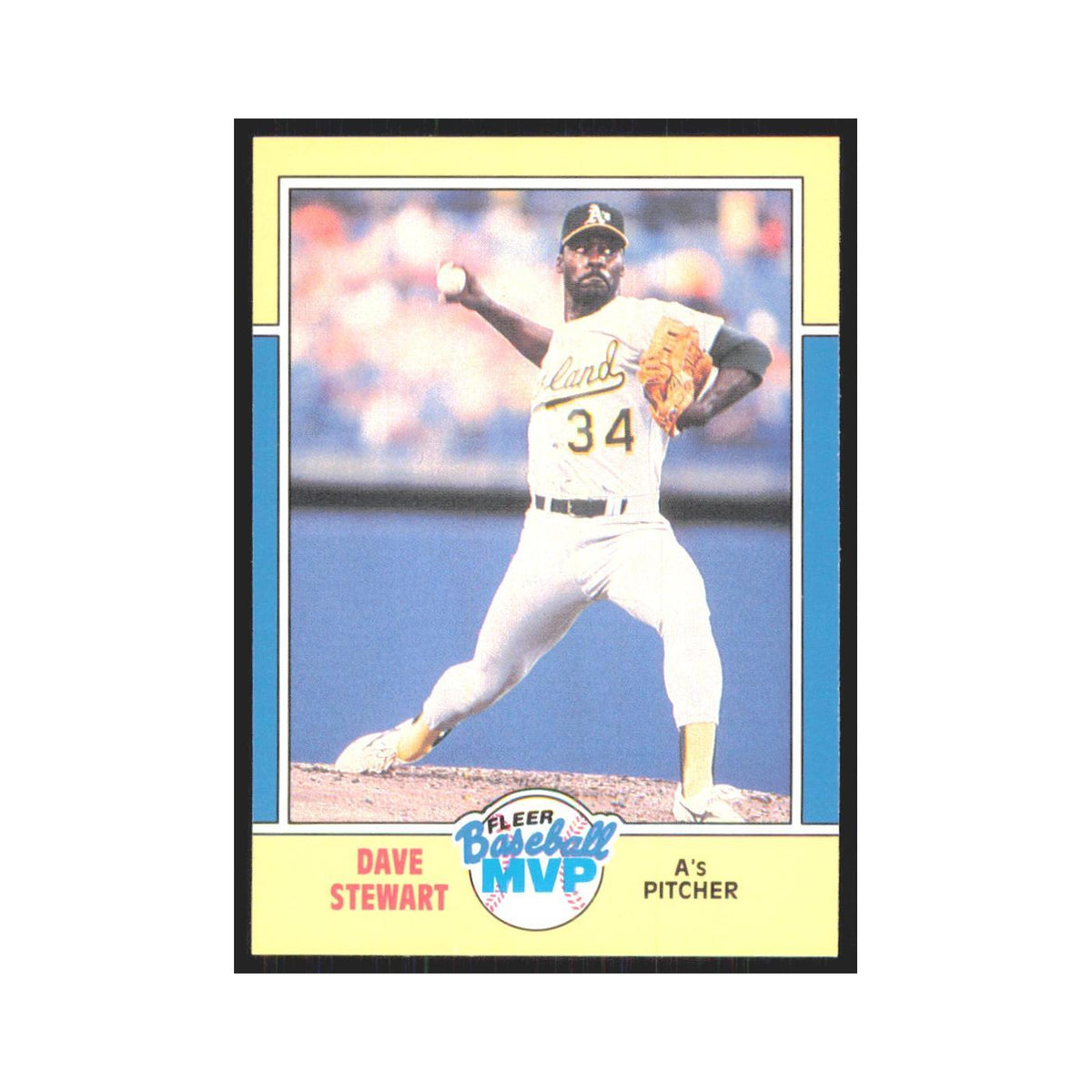 Dave Stewart 1988 Fleer Baseball MVP's #36.0 Oakland Athletics Baseball Card NM