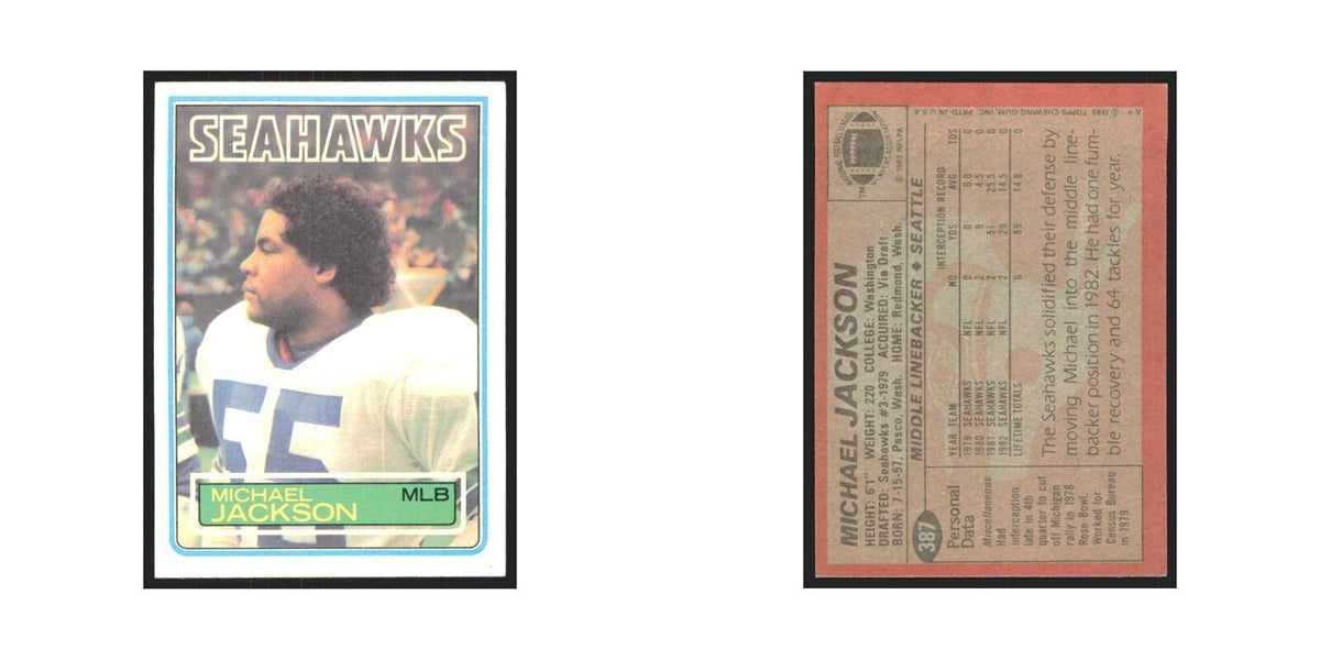 Michael Jackson 1983 Topps #387 Seahawks Football Card NM