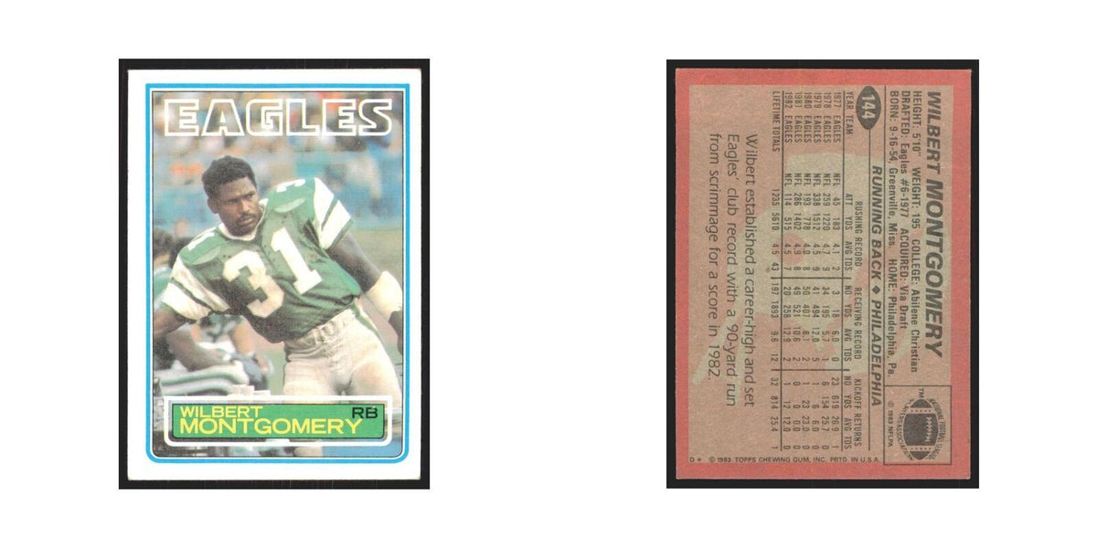 Wilbert Montgomery 1983 Topps #144 Eagles Football Card NM