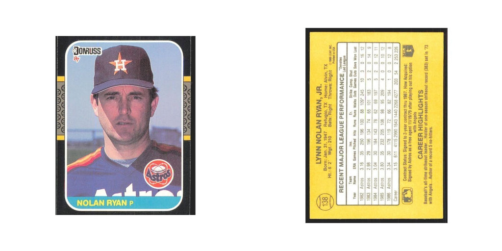 Nolan Ryan 1987 Donruss #138.0 Houston Astros Baseball Card NM