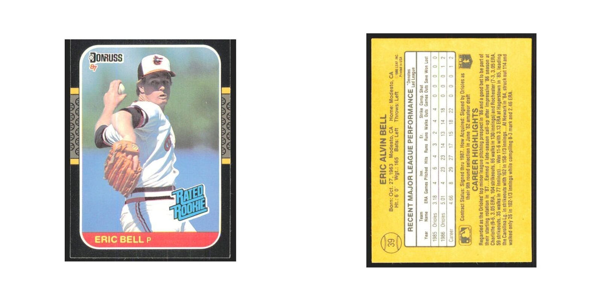 Eric Bell Rookie 1987 Donruss #39.0 Baltimore Orioles Baseball Card NM
