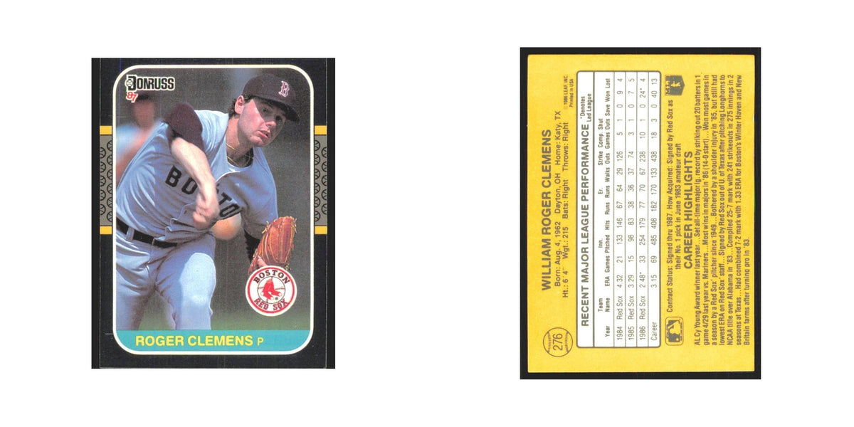 Roger Clemens 1987 Donruss #276.0 Boston Red Sox Baseball Card NM