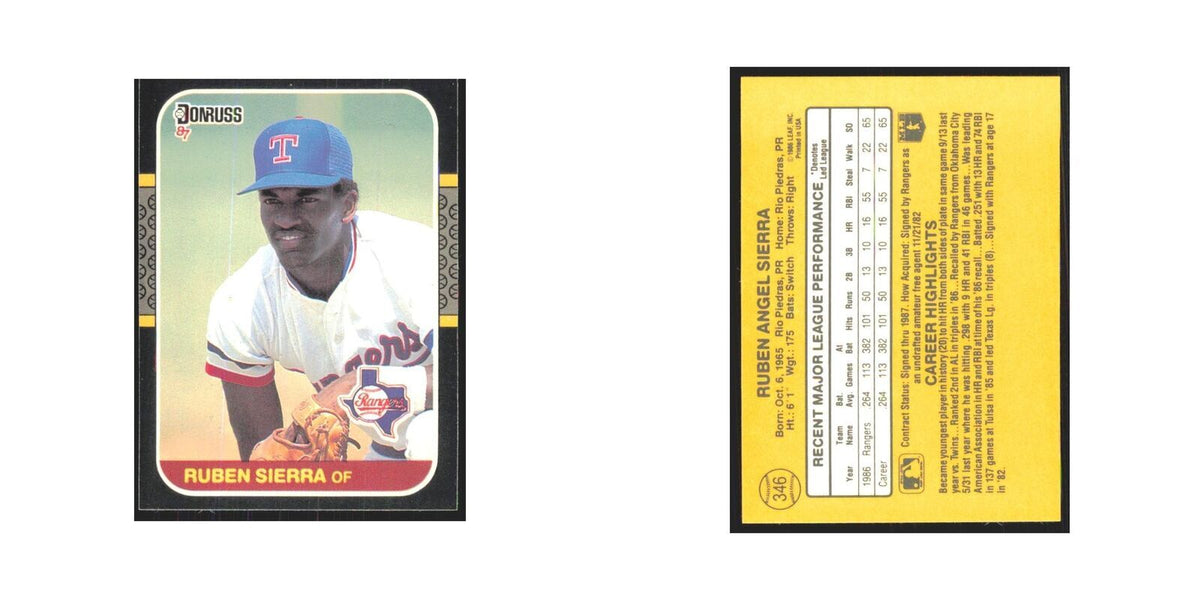 Ruben Sierra 1987 Donruss #346.0 Texas Rangers Baseball Card NM