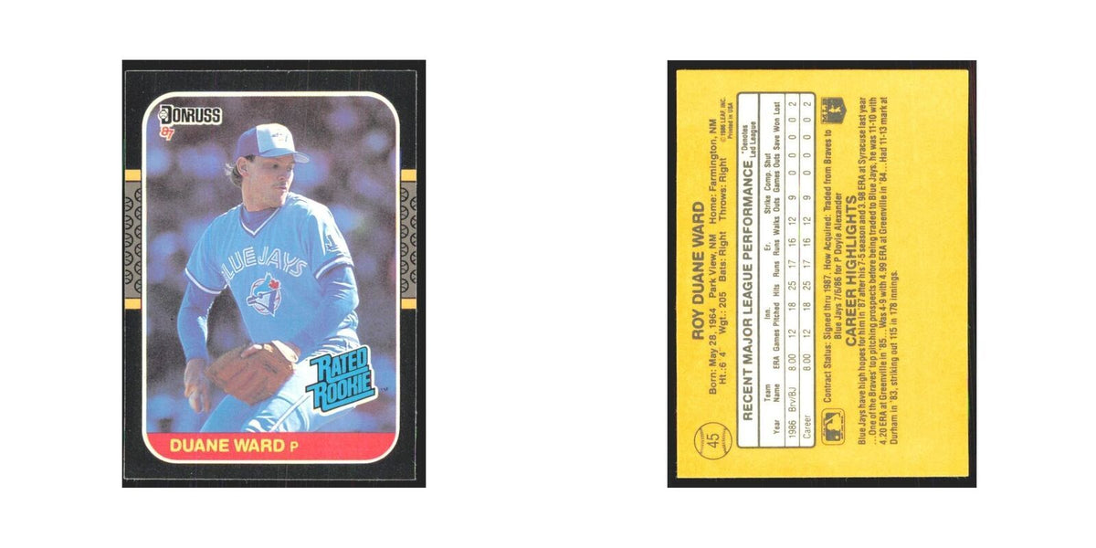 Duane Ward Rookie 1987 Donruss #45.0 Toronto Blue Jays Baseball Card NM