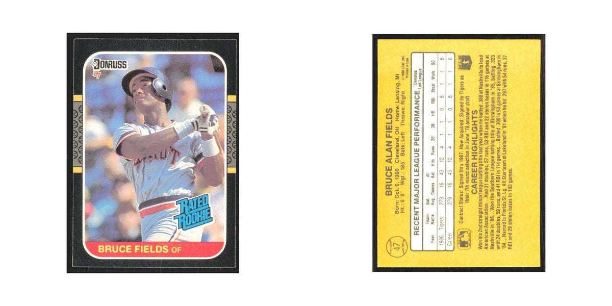 Bruce Fields Rookie 1987 Donruss #47.0 Detroit Tigers Baseball Card NM