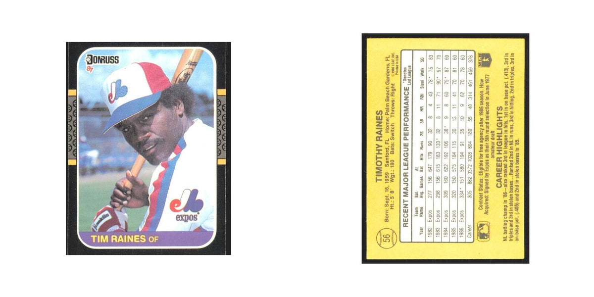 Tim Raines 1987 Donruss #56.0 Montreal Expos Baseball Card NM