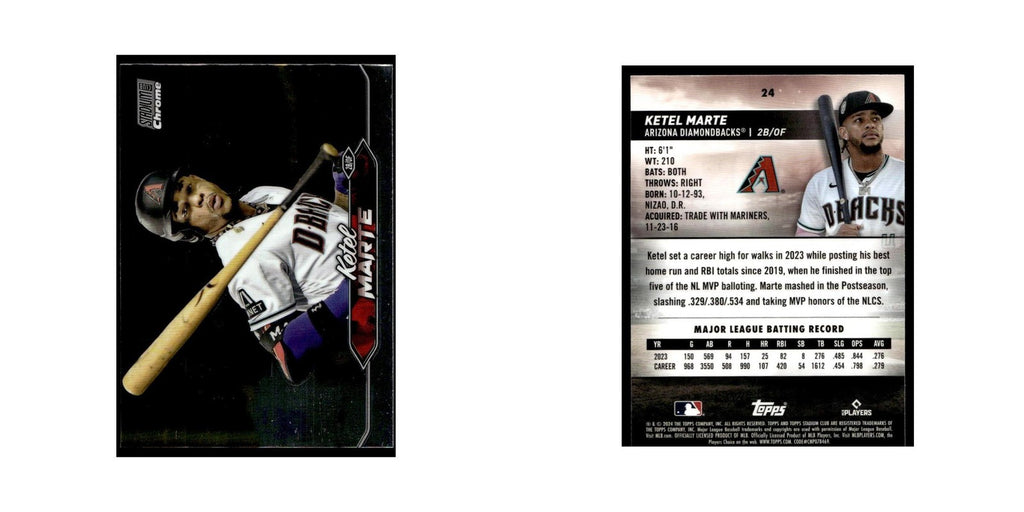 Ketel Marte 2024 Topps Stadium Club Chrome #24 Baseball Card NM
