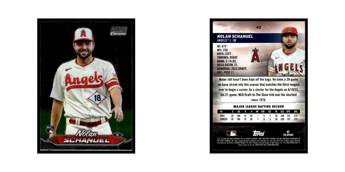 Nolan Schanuel 2024 Topps Stadium Club Chrome #42 Baseball Card NM
