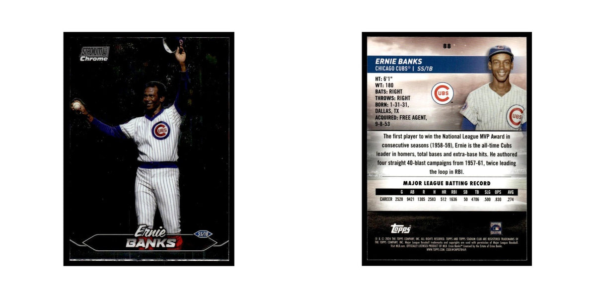 Ernie Banks 2024 Topps Stadium Club Chrome #88 Baseball Card NM