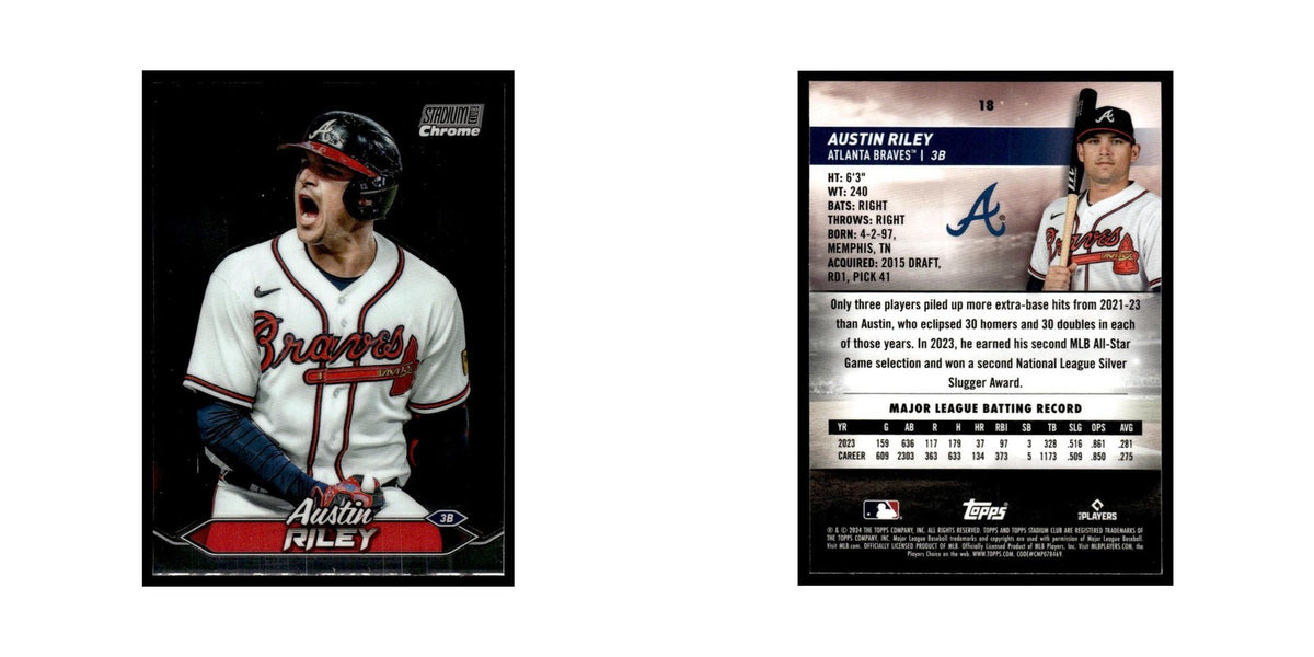 Austin Riley 2024 Topps Stadium Club Chrome #18 Baseball Card NM