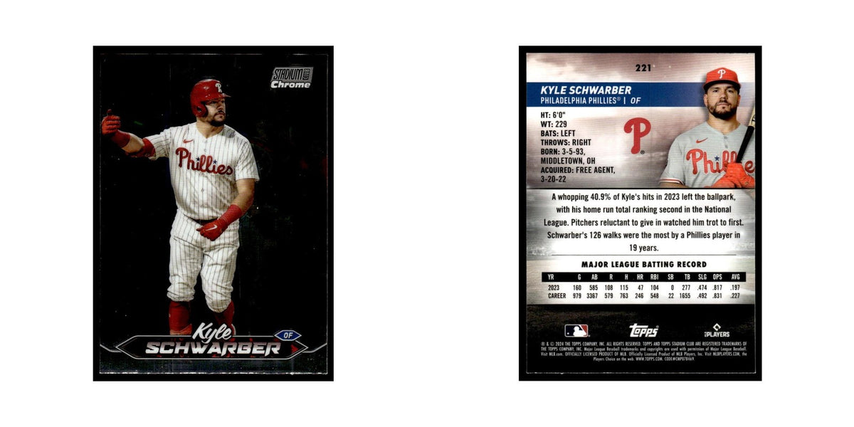 Kyle Schwarber 2024 Topps Stadium Club Chrome #221 Baseball Card NM