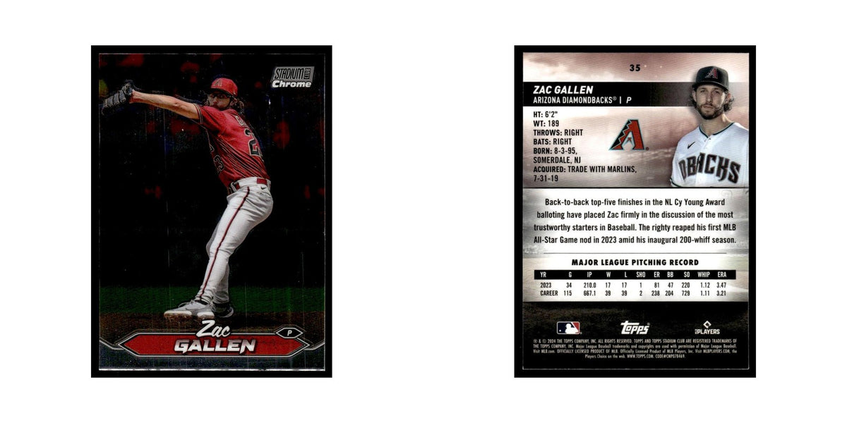 Zac Gallen 2024 Topps Stadium Club Chrome #35 Baseball Card NM