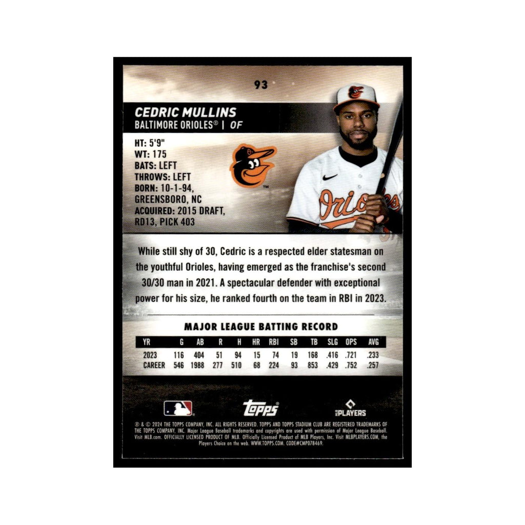 Cedric Mullins 2024 Topps Stadium Club Chrome #93 Baseball Card NM