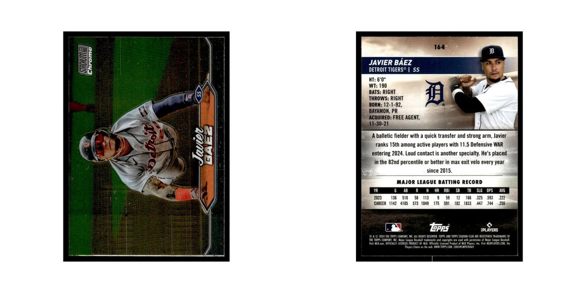 Javier Baez 2024 Topps Stadium Club Chrome #164 Baseball Card NM