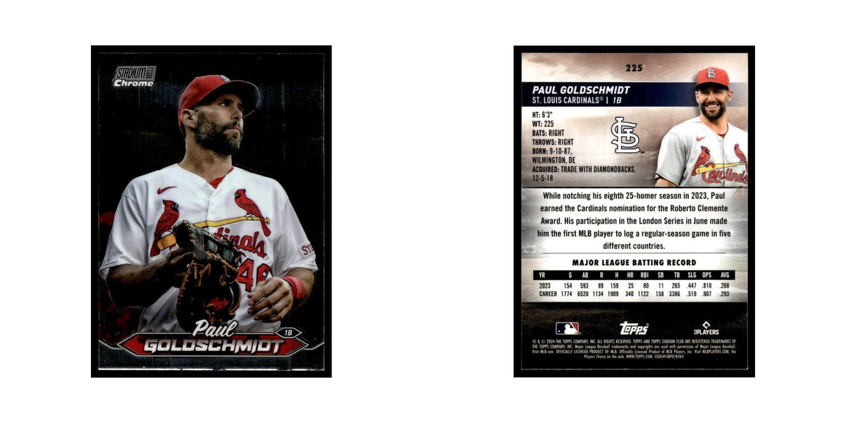 Paul Goldschmidt 2024 Topps Stadium Club Chrome #225 Baseball Card NM