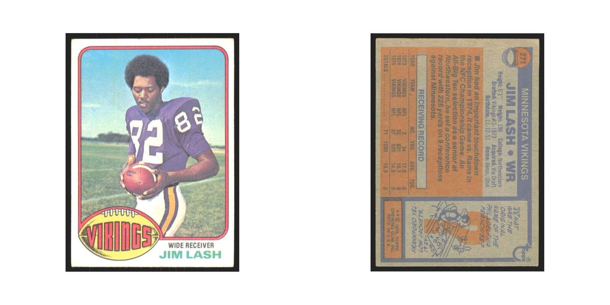 Jim Lash 1976 Topps #271 Minnesota Vikings Football Card EX