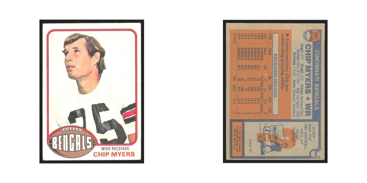 Chip Myers 1976 Topps #491 Cincinnati Bengals Football Card EX