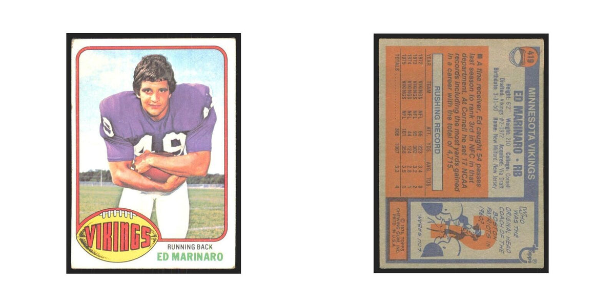 Ed Marinaro 1976 Topps #419 Minnesota Vikings Football Card EX