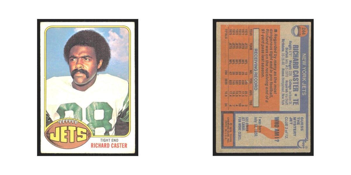 Richard Caster 1976 Topps #244 New York Jet Football Card EX