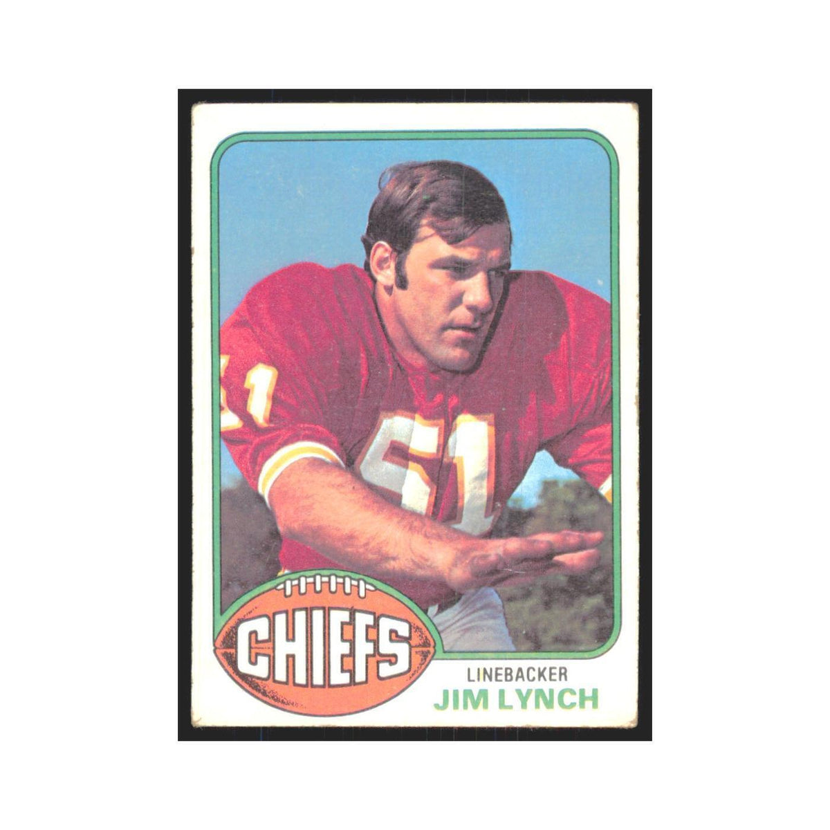Jim Lynch 1976 Topps #517 Kansas City Chiefs Football Card EX