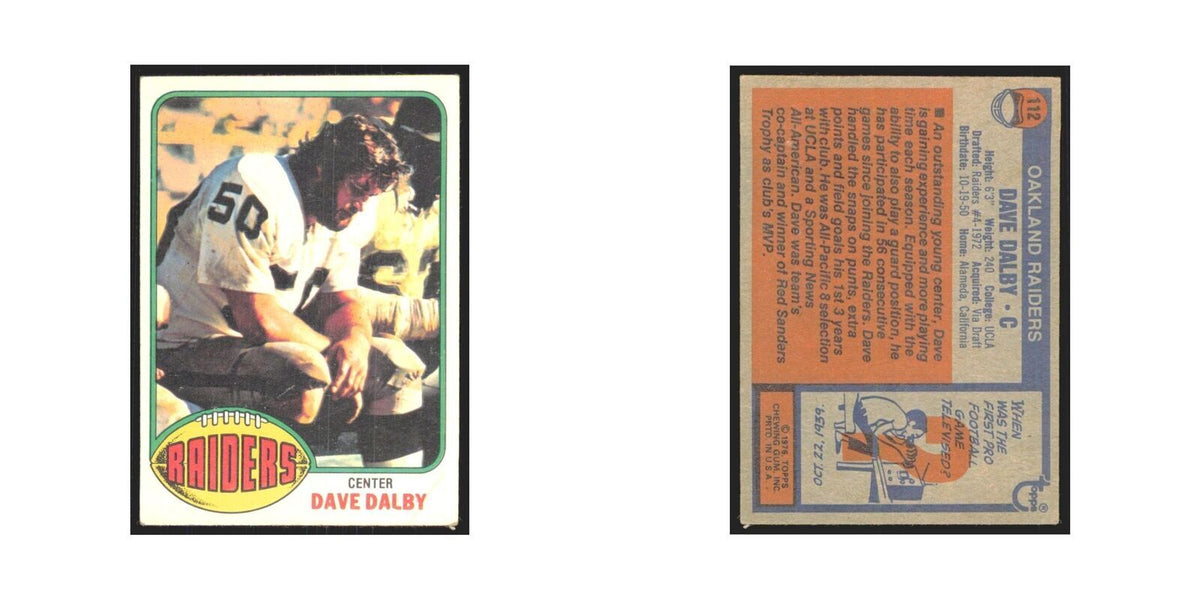 Dave Dalby 1976 Topps #112 Oakland Raiders Football Card EX