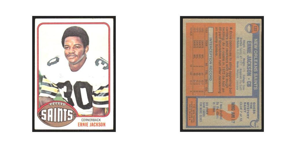 Ernie Jackson 1976 Topps #122 New Orleans Saints Football Card EX