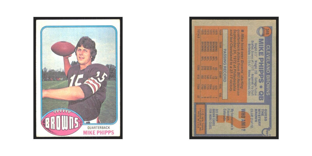 Mike Phipps 1976 Topps #346 Cleveland Browns Football Card EX