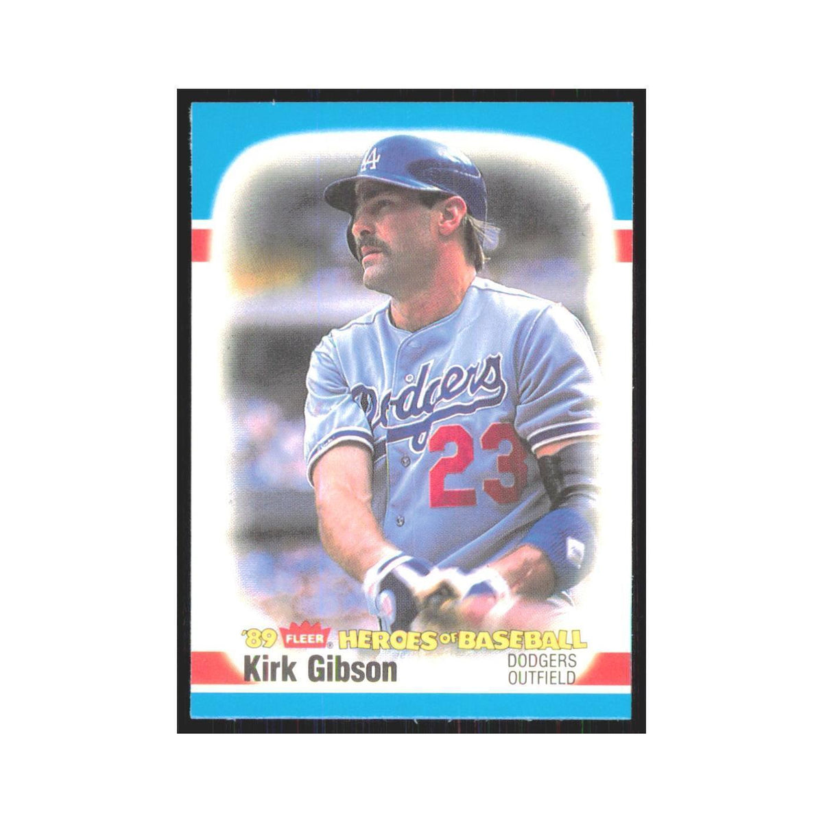 Kirk Gibson 1989 Fleer Heroes of Baseball #17.0 Los Angeles Dodgers NM