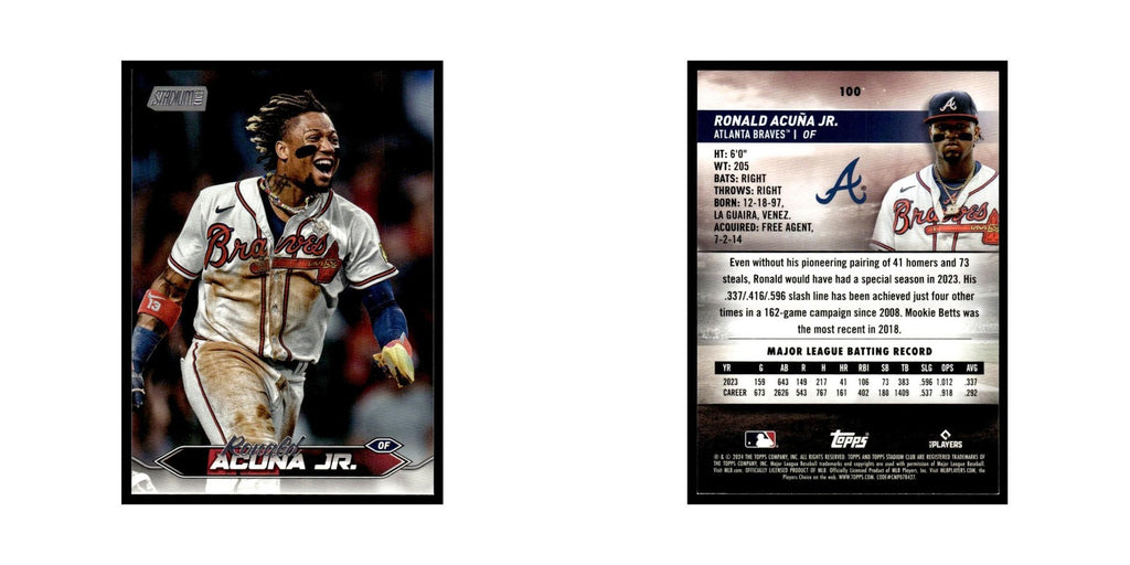 Ronald Acuña Jr. 2024 Topps Stadium Club #100 Baseball Card NM