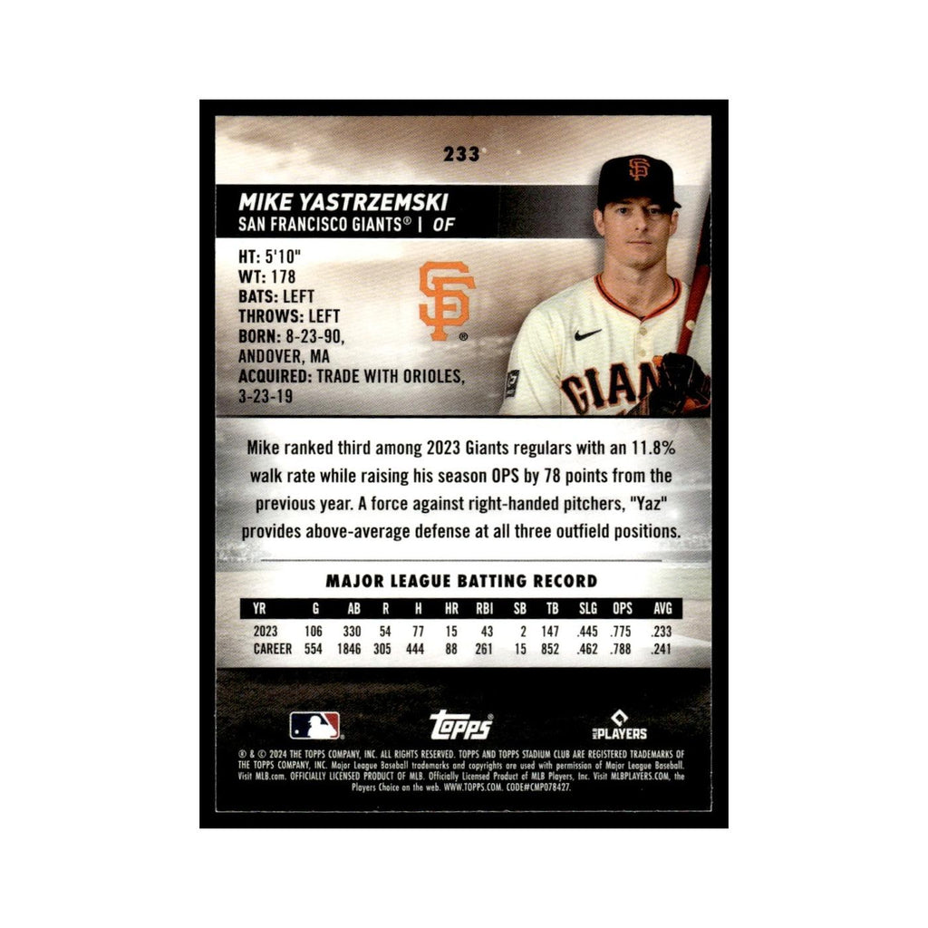 Mike Yastrzemski 2024 Topps Stadium Club Red #233 Baseball Card NM