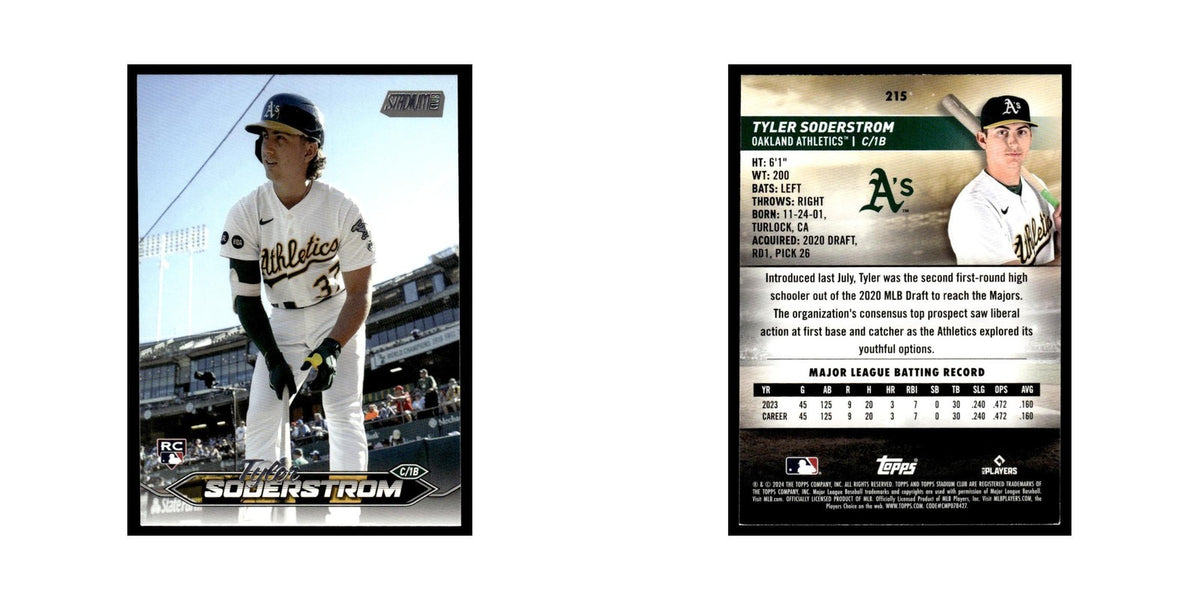 Tyler Soderstrom Rookie 2024 Topps Stadium Club #215 Baseball Card NM