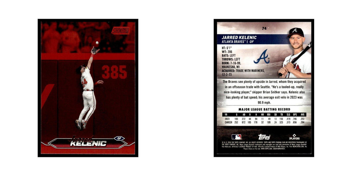 Jarred Kelenic 2024 Topps Stadium Club Red #74 Baseball Card NM