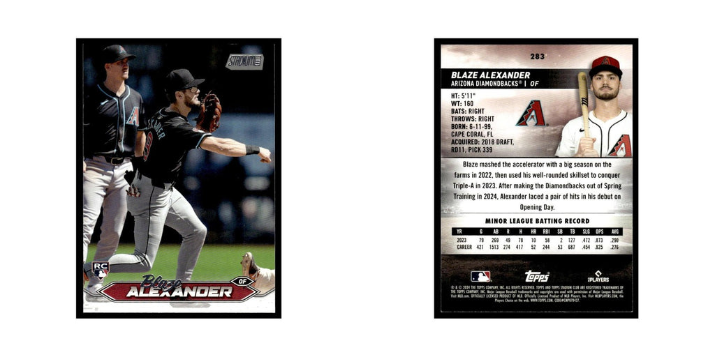 Blaze Alexander Rookie 2024 Topps Stadium Club #283 Baseball Card NM
