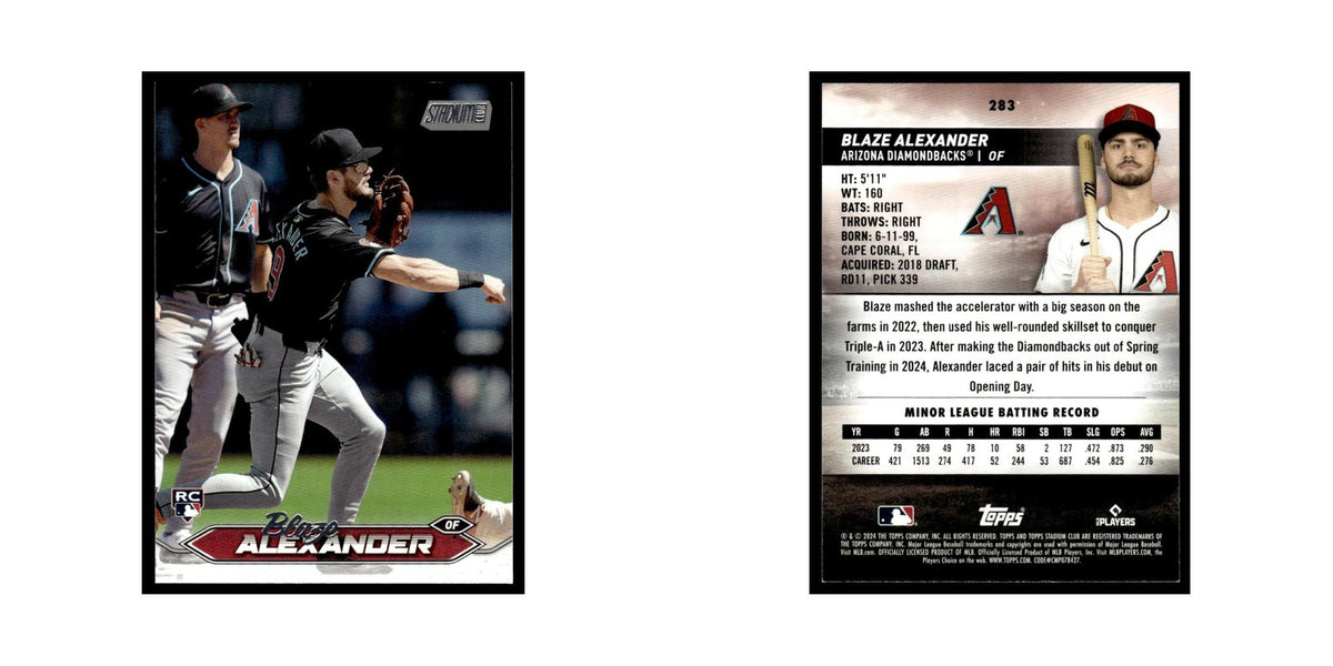Blaze Alexander Rookie 2024 Topps Stadium Club #283 Baseball Card NM