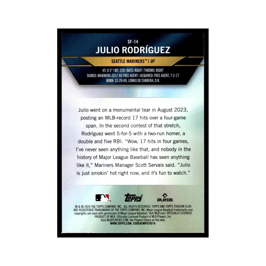 Julio Rodríguez 2024 Topps Stadium Club #SF-14 Baseball Card NM