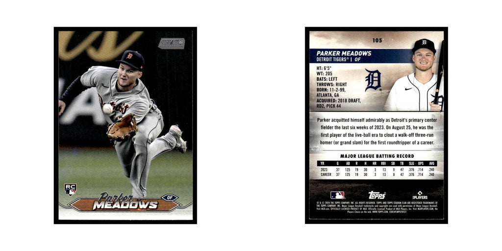 Parker Meadows Rookie 2024 Topps Stadium Club #105 Baseball Card NM
