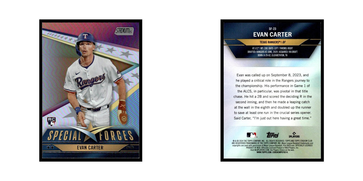 Evan Carter Rookie 2024 Topps Stadium Club #SF-23 Baseball Card NM