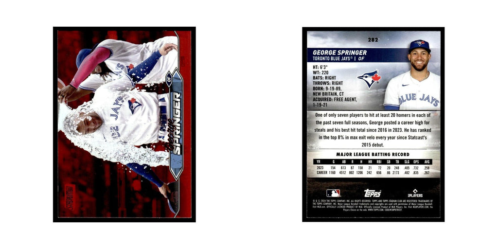 George Springer 2024 Topps Stadium Club Red #282 Baseball Card NM