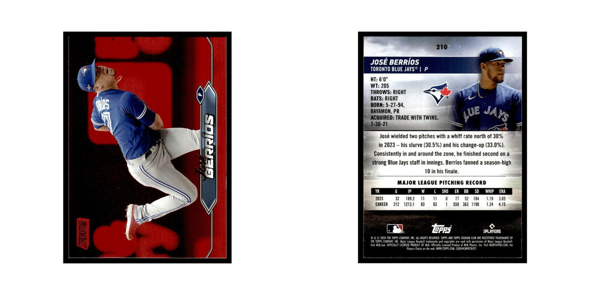Jose Berrios 2024 Topps Stadium Club Red #210 Baseball Card NM