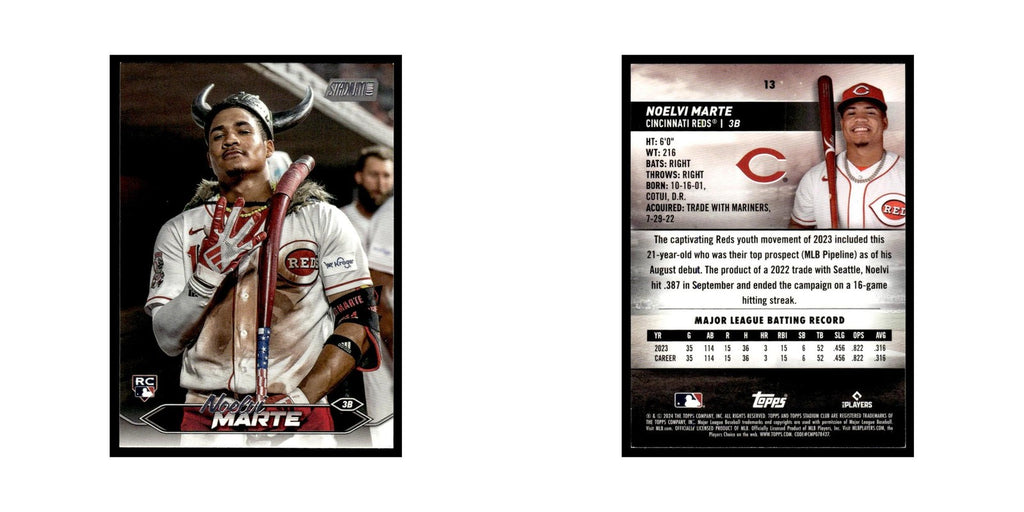 Noelvi Marte Rookie 2024 Topps Stadium Club #13 Baseball Card NM