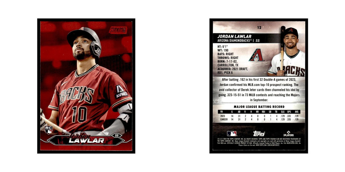 Jordan Lawlar Rookie 2024 Topps Stadium Club Red #12 Baseball Card NM