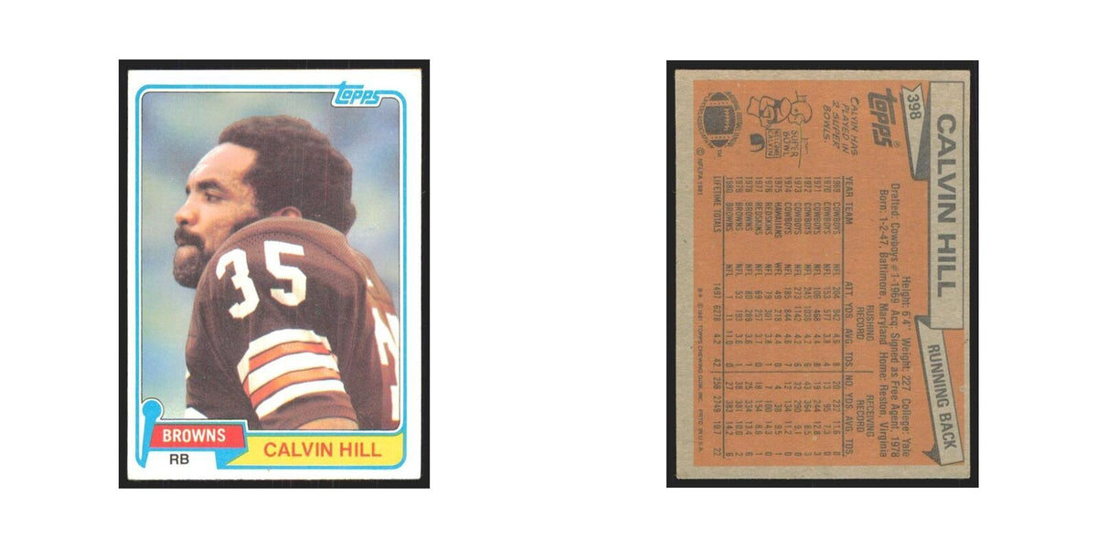 Calvin Hill 1981 Topps #398 Cleveland Browns Football Card NM