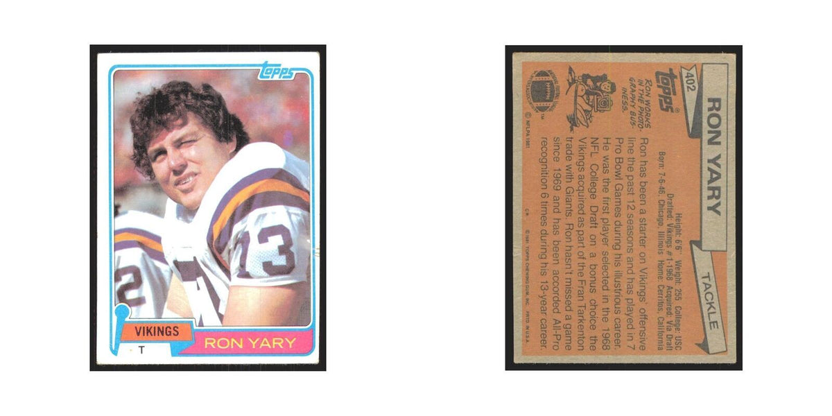 Ron Yary 1981 Topps #402 Minnesota Vikings Football Card NM