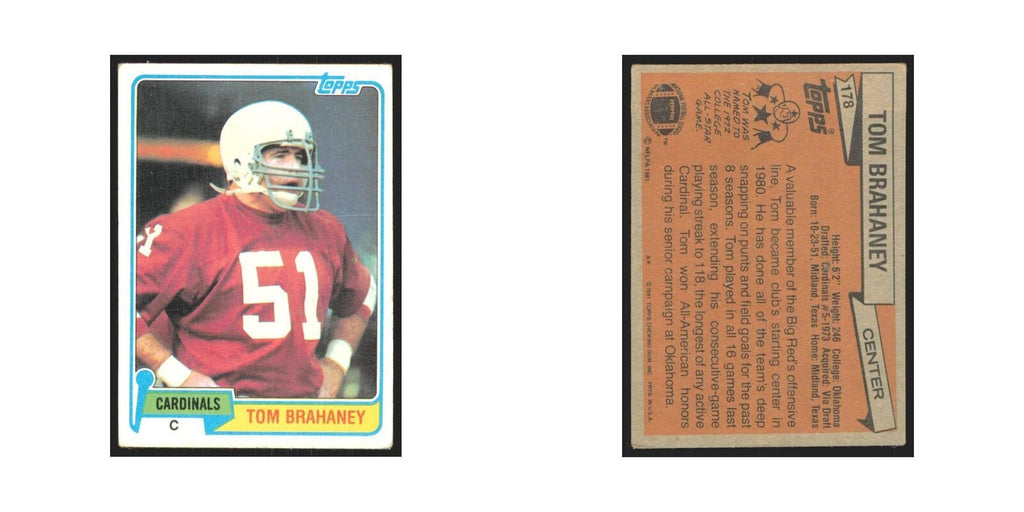 Tom Brahaney 1981 Topps #178 St. Louis Cardinals Football Card NM