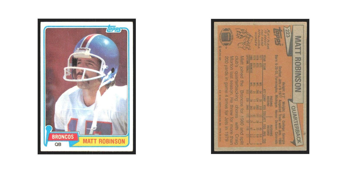 Matt Robinson 1981 Topps #223 Denver Broncos Football Card NM