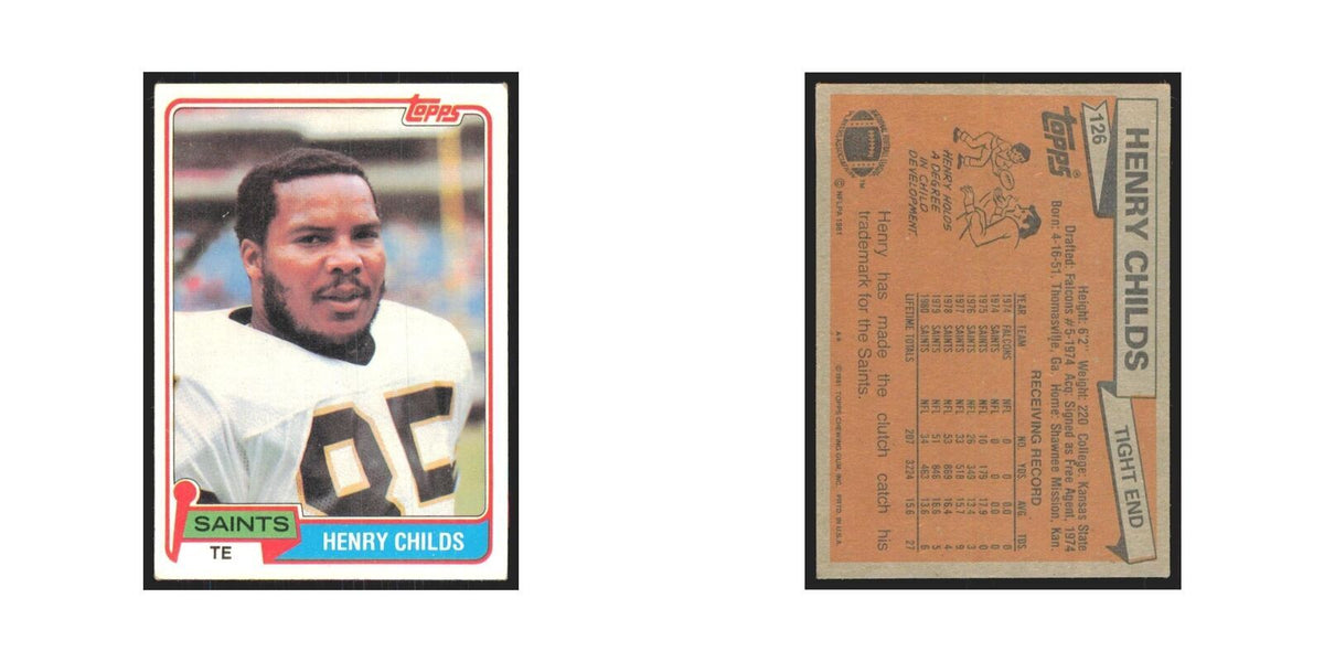 Henry Childs 1981 Topps #126 New Orleans Saints Football Card NM