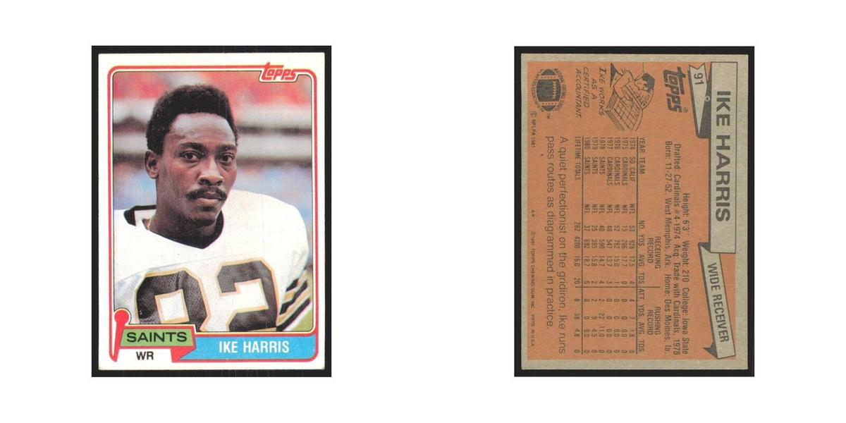 Ike Harris 1981 Topps #91 New Orleans Saints Football Card NM
